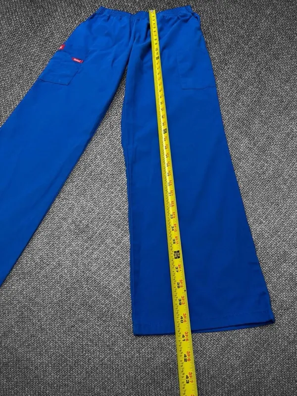 Dickies Medical Royal Blue Scrub Pants Elastic Waist Cargo Uniform Medium - Image 7