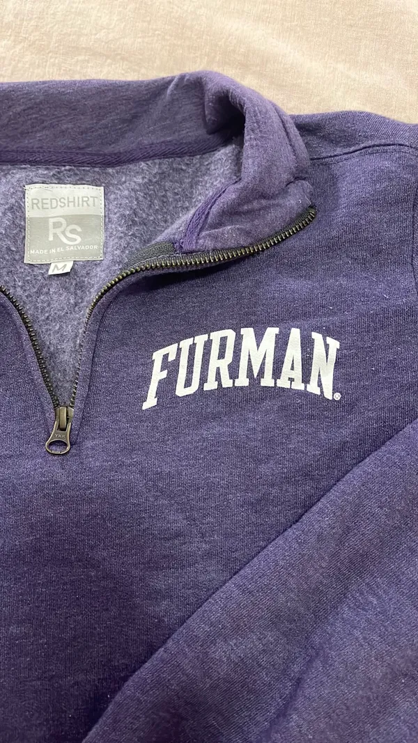 Furman University Quarter Zip Purple Size M - Image 3