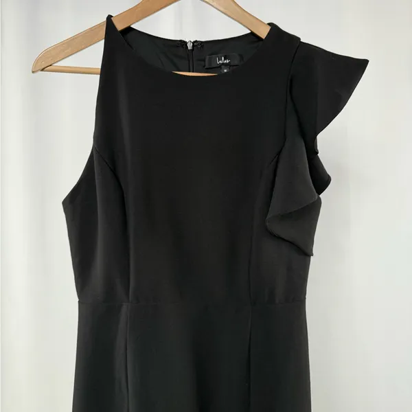 Lulu's One Shoulder Ruffle‎ Maxi Dress in Black Size Medium - Image 3