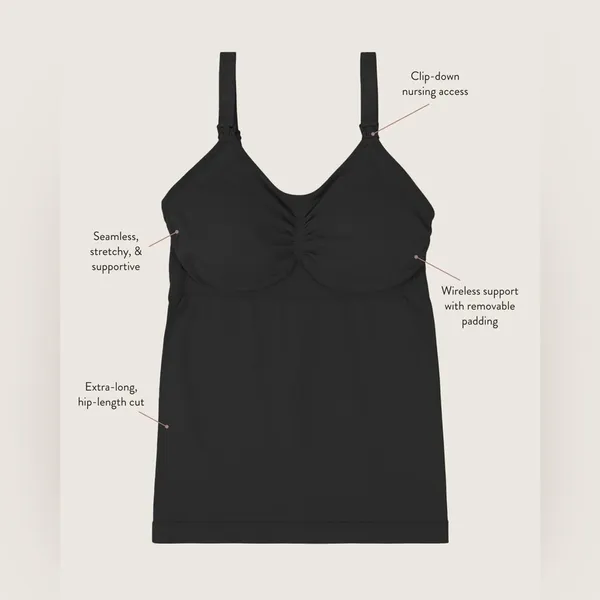 Kindred Bravely Simply Sublime Maternity & Nursing Tank Black Size Medium - Image 2