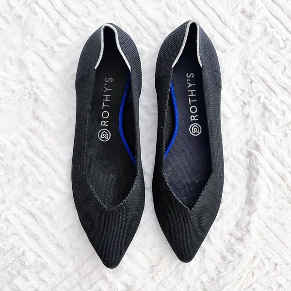 Rothy’s The Point Black Knit Flats Sustainable Washable - Image 2