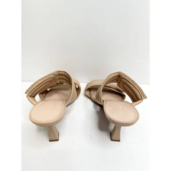 Abound Sandals Size 4 Qarly Heeled Tan Square Toe Slip‎ On Heels - Image 7