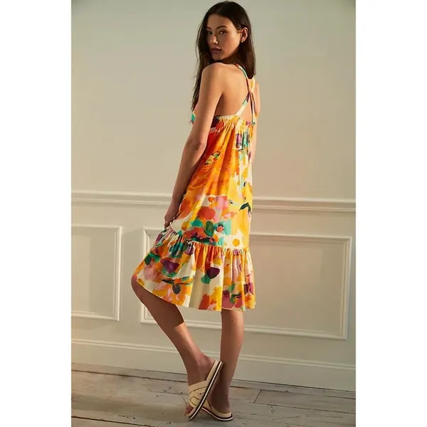Daily Practice by Anthropologie Frida Cross-Back Midi Dress Multi Size Small - Image 2