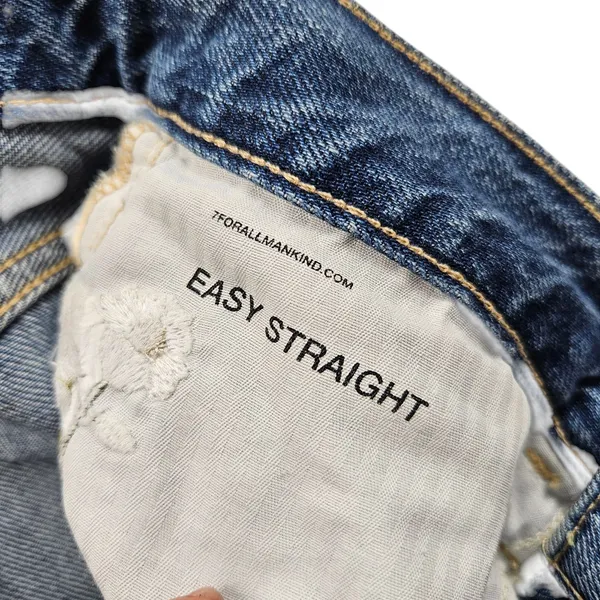 7 For All Mankind Easy Straight Floral Embroidered Denim Jeans Womens 26 - Image 9