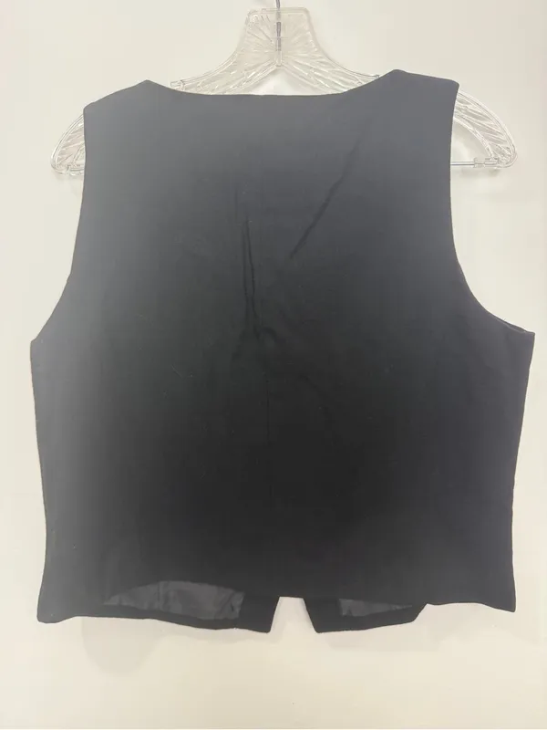 Rena Rowan Black Floral Embroidered V-Neck Vest - Image 2