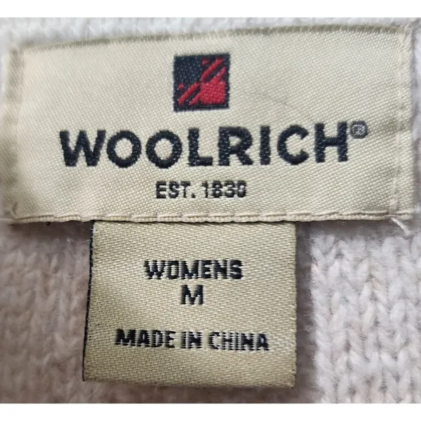 Woolrich 1/4 Zip Pullover Sweater Ribbed Knit Long Sleeve Casual Top‎ M - Image 3