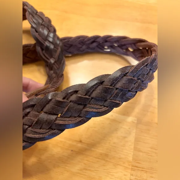 Women's Braided Leather Belt - Brown Unisex 38 inch full boho coastal cowgirl - Image 16