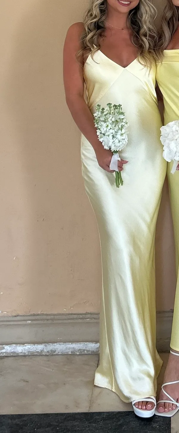 Billy J Yellow Satin Dress - Image 3