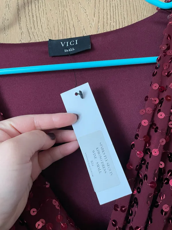 Vici Burgundy Sequin Dress - Image 2