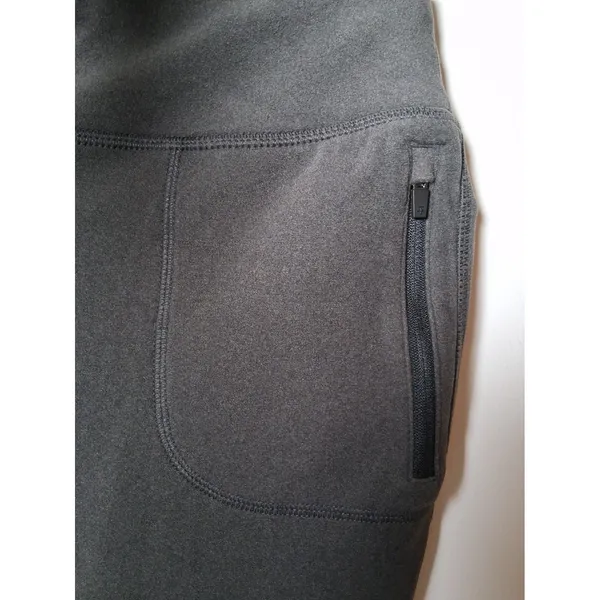 Soybu Charcoal Gray Fleece Lined Athleisure Leggings Zipper Pockets Soft Size M - Image 3
