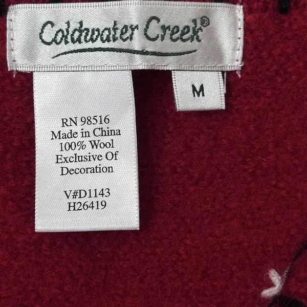 VTG Coldwater Creek Wool Full Zip Vest Size M‎ Snowman Cabincore Ugly Christmas - Image 9