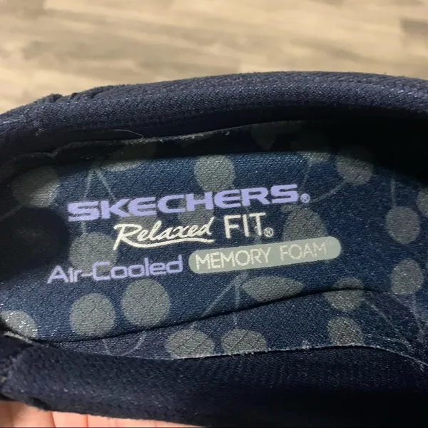 Skechers Relaxed Fit Air Cooled Memory Foam Navy Blue Flats Shoes - Image 6