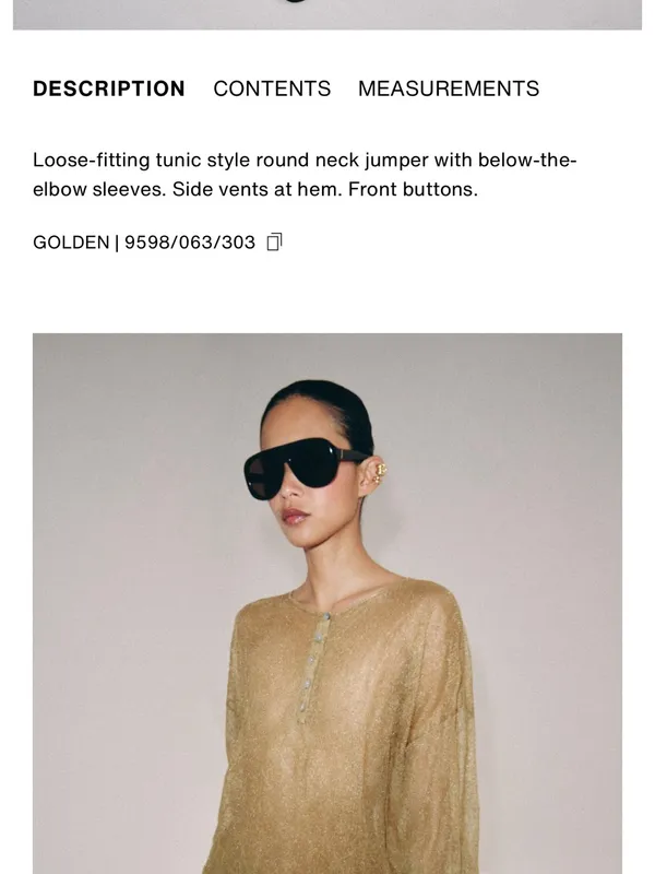 Zara NWT Metallic Gold oversized Tunic Top cover up - Image 2
