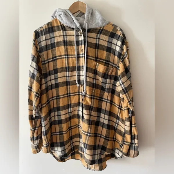 American Eagle Plaid‎ Hoodie Jacket - Image 2