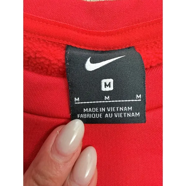 Nike Red Crewneck Sweatshirt Women Medium‎ Athletic Pullover Logo - Image 6