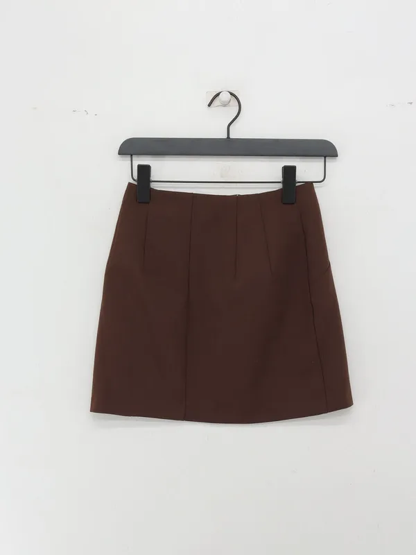 Pull & Bear Brown 70s Mini Pencil Skirt - Image 4