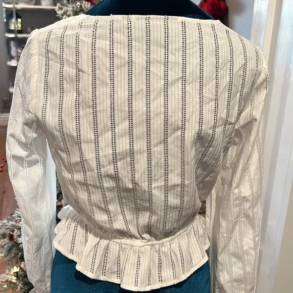 The Fifth Label XS White‎ Striped Peplum Top | Romantic | Lined - Image 5