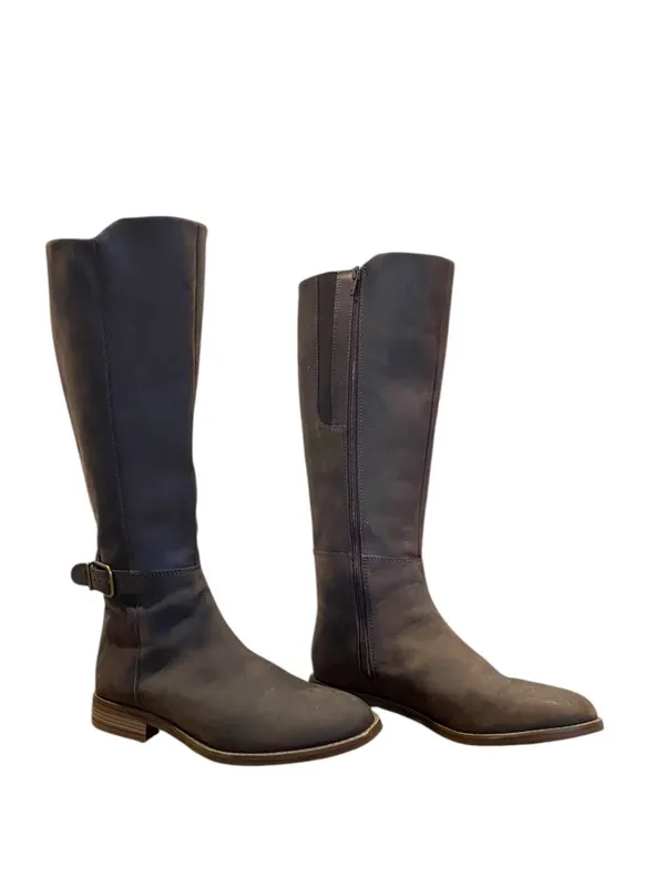 Clarks Camzin Branch Knee High Riding Boots Brown Size 7.5 Quiet Luxury Preppy - Image 3