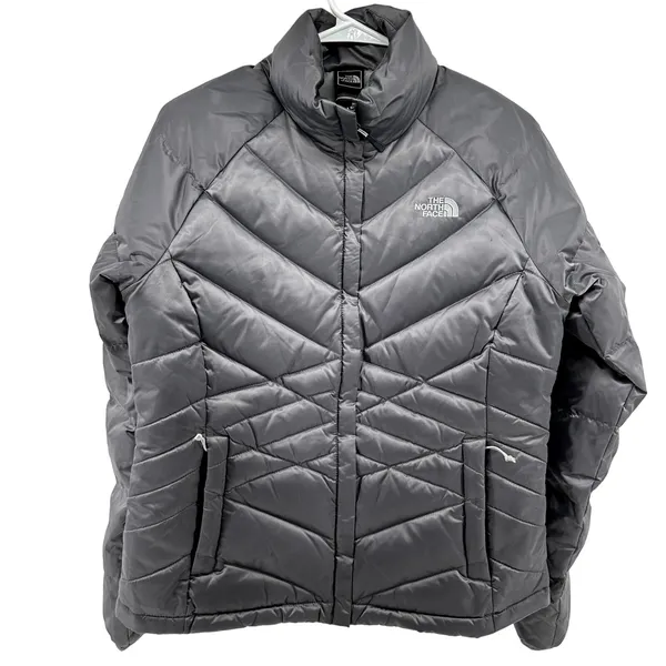 The North Face 550 Aconcagua Jacket Down Puffer Winter Snow Zip Up Pache Gray M - Image 2