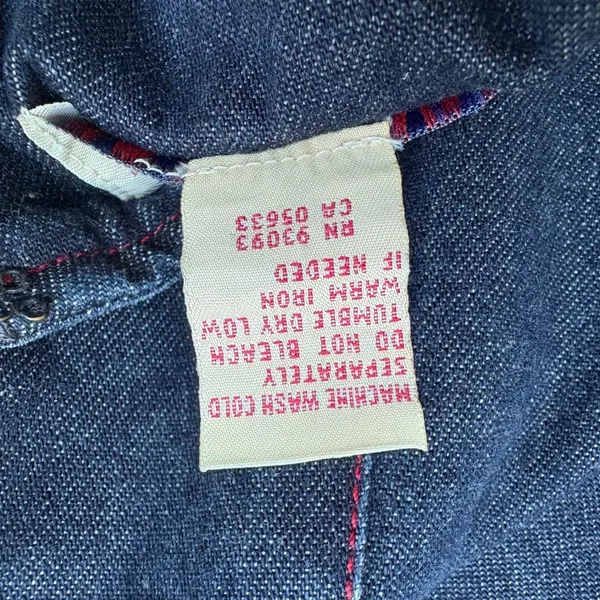 VTG Telluride Clothing Co Denim Dress 6 Blue Cotton V-Neck Tie Waist Western - Image 8