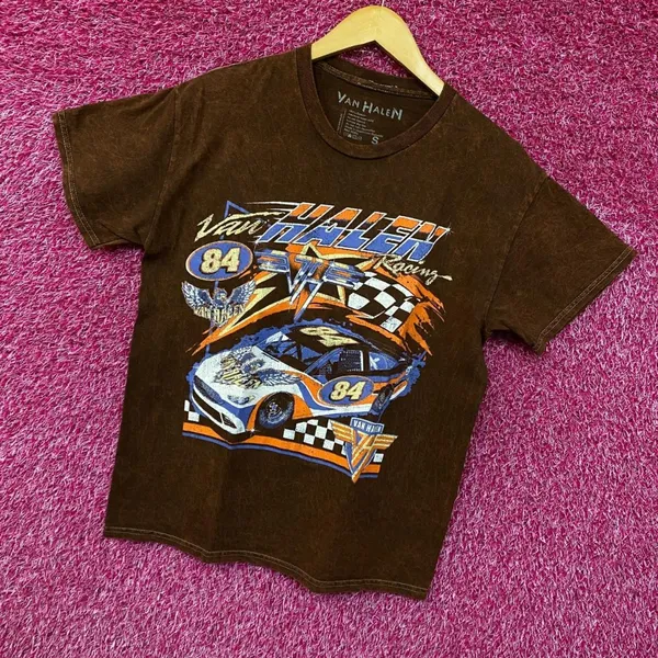 Urban Outfitters Van Halen brown nascar Style Tshirt size small - Image 3