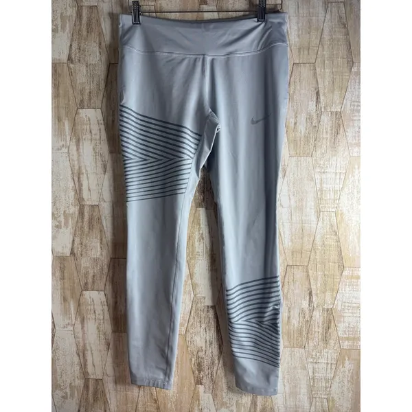 Nike Dri Fit Womens Athletic Leggings Gray Size L Running‎ Workout Fitness - Image 2