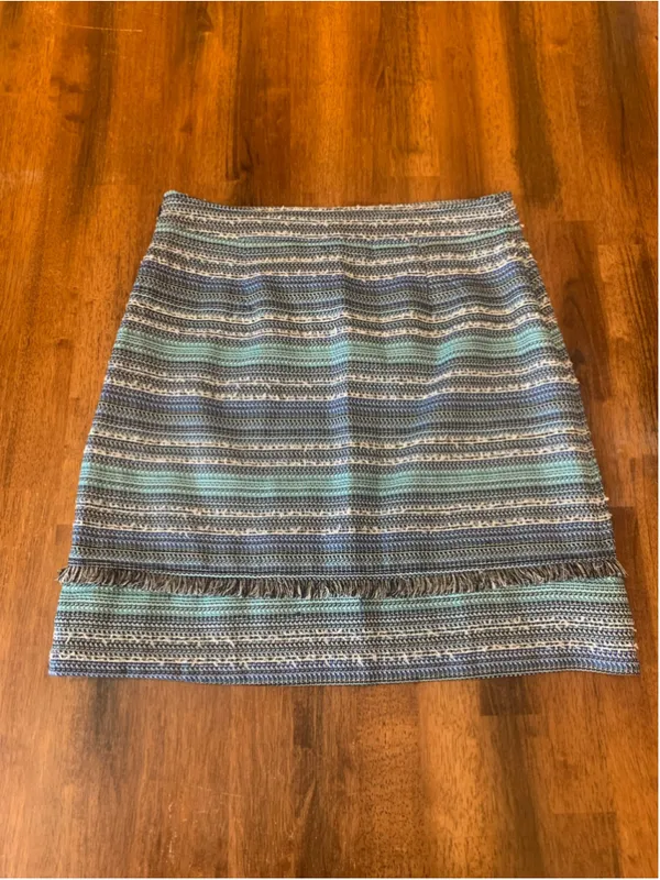 Nanette Lepore Mini Skirt Size 6 Blue Teal Tweed - Image 7