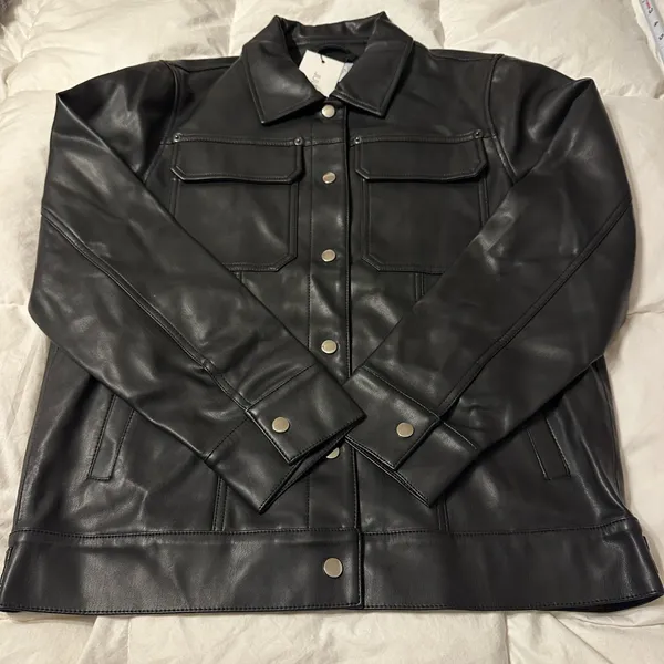 Jules Kae Audriana Faux Leather Trucker Jacket - NWT - Size L - Image 5
