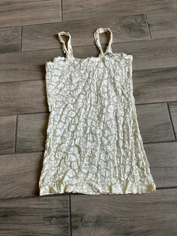 Frenchi Cream Lace Camisole with Adjustable Straps - Image 3