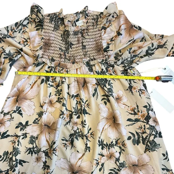 Happy x Nature Kate Hudson Smocked Floral Knee Length Dress‎ NWT Boho Small - Image 8