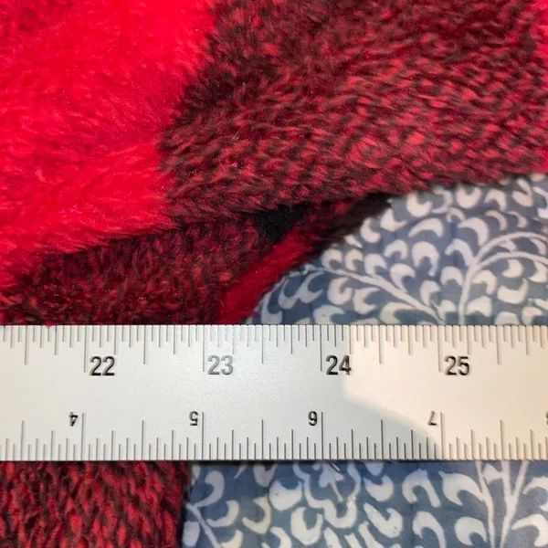 Ethyl Clothing Gorpcore Winter Pullover Women XL Red Black Buffalo Plaid Sherpa - Image 5