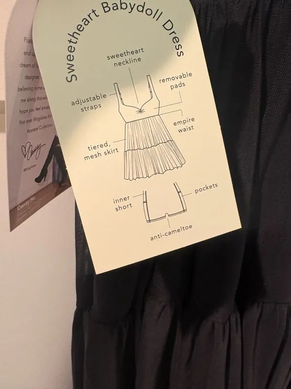 Blogilates Women Sweetheart Babydoll Dress Size Small New - Image 10