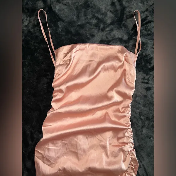Oh Polly Sweetener Backless Ruched Satin Mini Dress Size 4 - Image 7