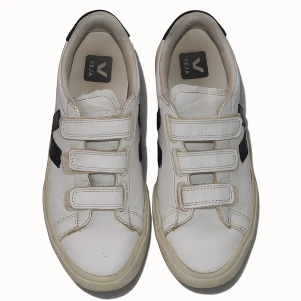 VEJA Recife White Black Leather Sneakers 40 US 9 - Image 13