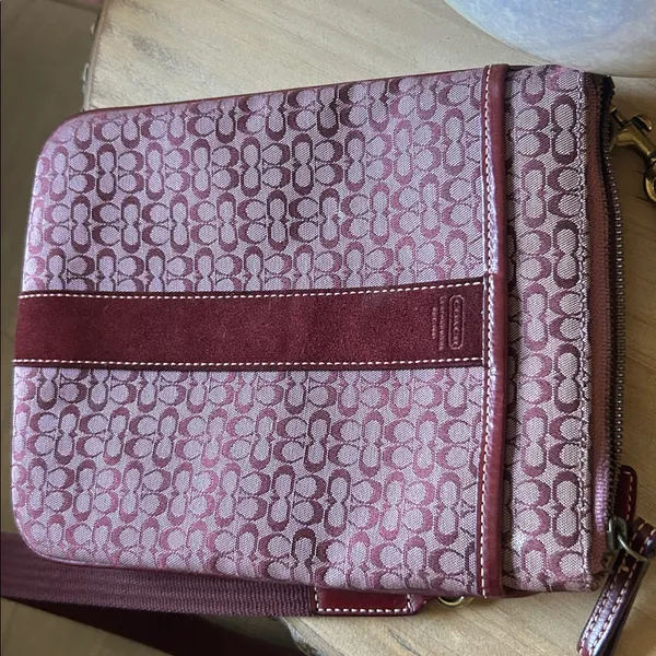 Coach Purple‎ Suede Logo Canvas Swing Pack Crossbody - Image 5