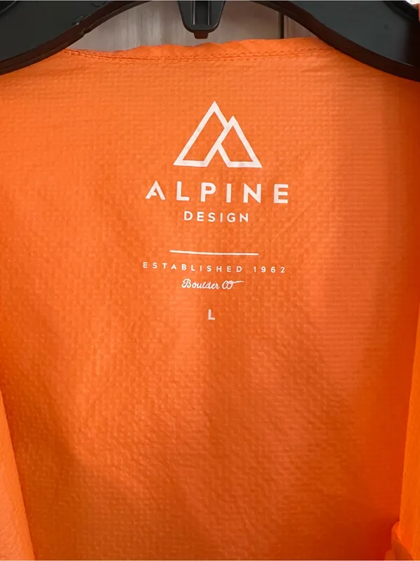 Alpine Design Orange Lightweight Zip Pockets Hooded Windbreaker Jacket Large - Image 2