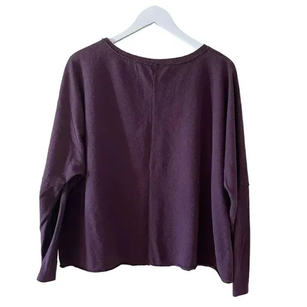 H by Bordeaux Burgundy Lightweight Cropped Stretchy Soft Womens Sweater SZ L - Image 7