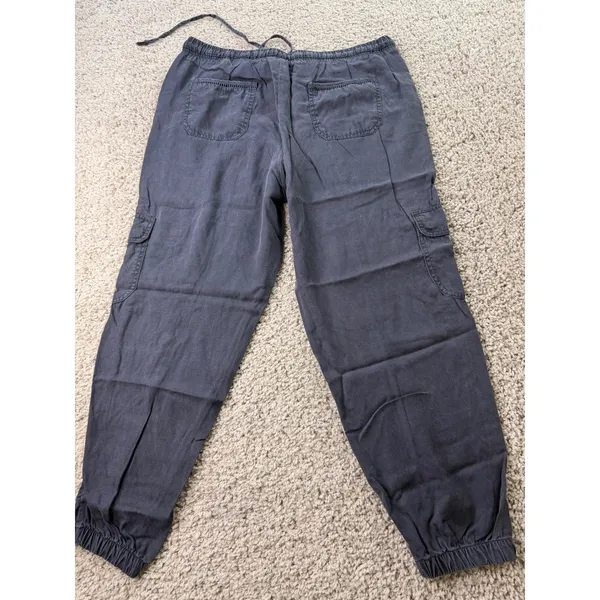 Knox Rose Women Navy Blue Cargo Jogger Pants Elastic Waist Drawstring Size Le - Image 4