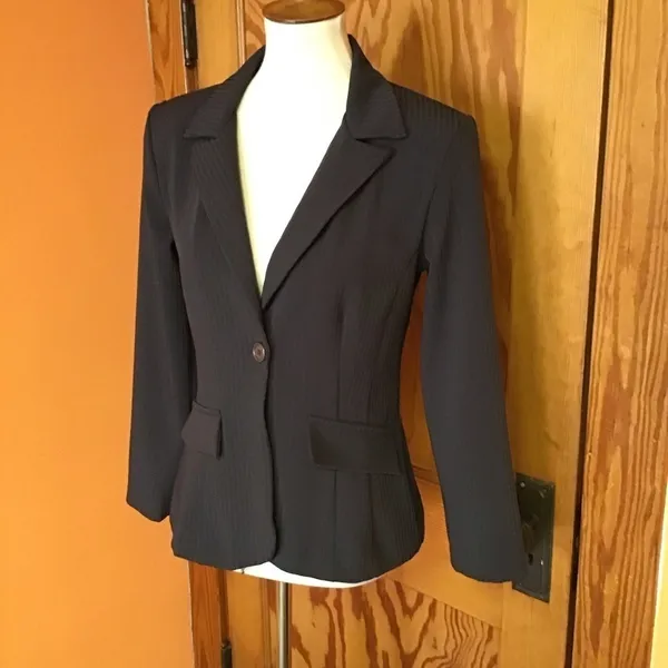 Vintage 90s Polyester Blazer | 70s Inspired Tailored Jacket Classic Fit - Image 6