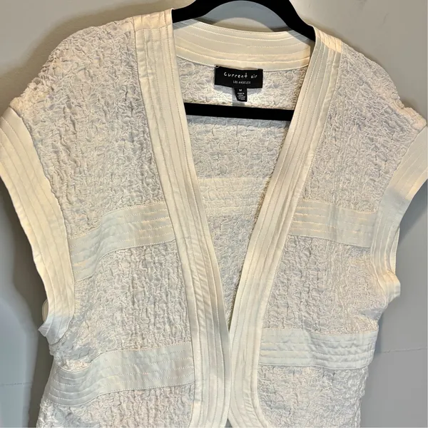 Current Air Cream Textured Open Front Bolero - size Medium - Image 2