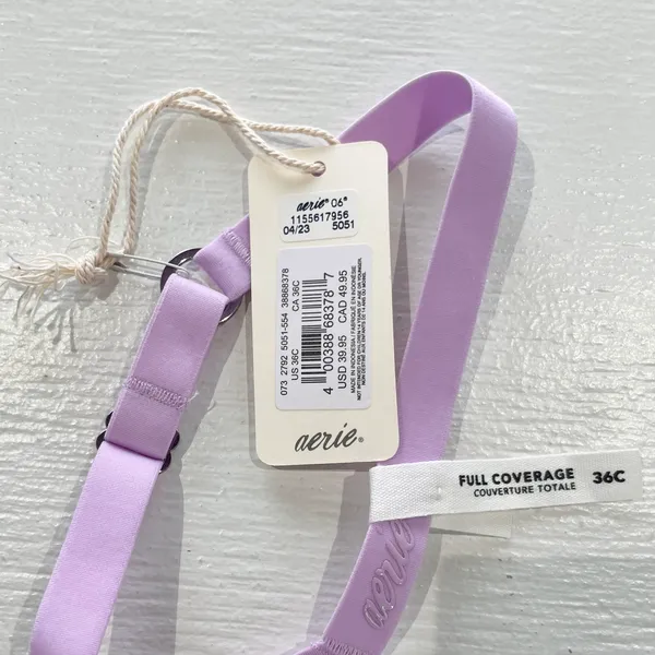 Aerie New SMOOTHEZ Microfiber Underwire Unlined Bra Lavender Lake Size 36C - Image 10