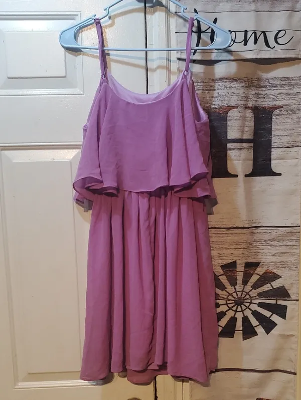 Kinnucan's Lilac Spaghetti Strap Mini Dress with Layered Bodice - Image 3