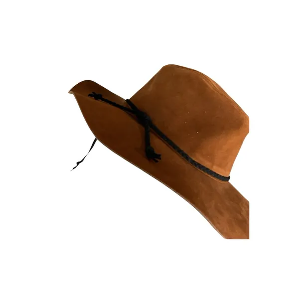 Altar'd State Hat Faux Leather Cap Wide Brim Sun Cap‎ Brown Adjustable OS - Image 2