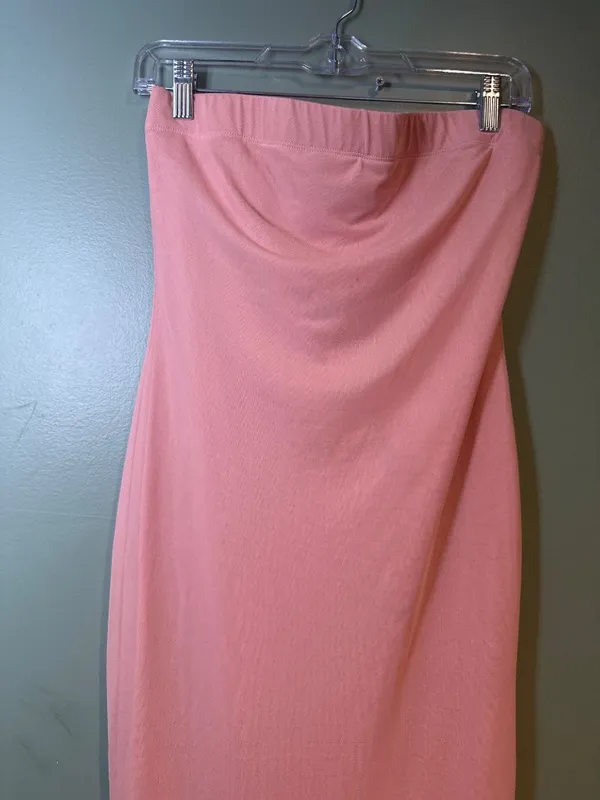 Revamped Strapless Tube Dress Size S Pink Ribbed Bodycon Y2K 2000s Coquette - Image 2