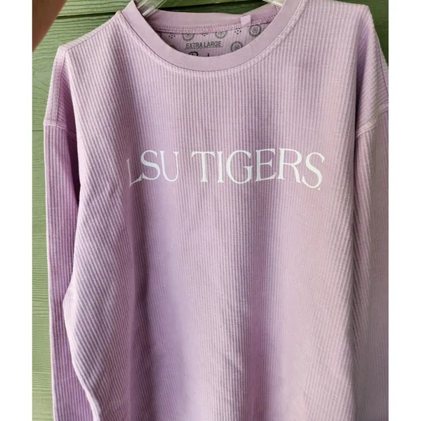Pressbox Purple LSU‎ Tigers Vintage Wash Pullover Cord Comfy Sweatshirt XL NWT - Image 14