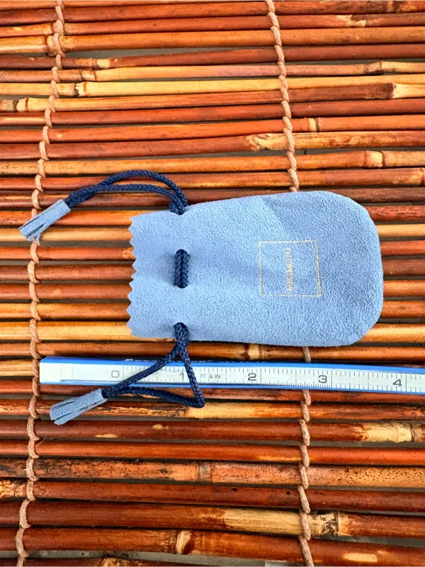 Mikimoto Powder Blue Suede Drawstring Jewelry Pouch - Image 3