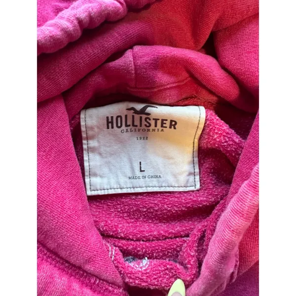 Hollister California Womens Pink Pullover Hoodie Seagull Logo Sweatshirt Large - Image 3