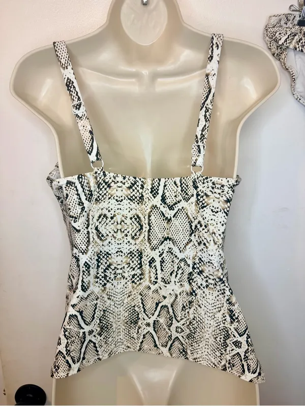 Soma Snake Print Tankini Bathing suit Size Large V Wire Plunge - Image 8
