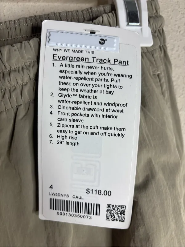 Lululemon Evergreen Track Pant W5DNYS size 4 - Image 3