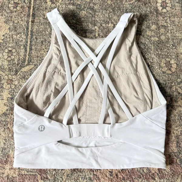 Lululemon Free To Be Serene High Neck Longline Bra White Size 4 W2BW7S - Image 4